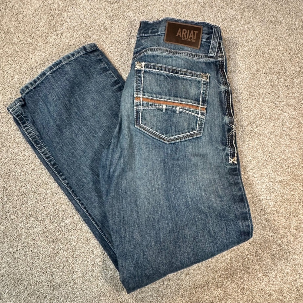 Ariat M4 Relaxed Boot Cut Jeans Mens 32x32 Medium Wash Denim Western Workwear